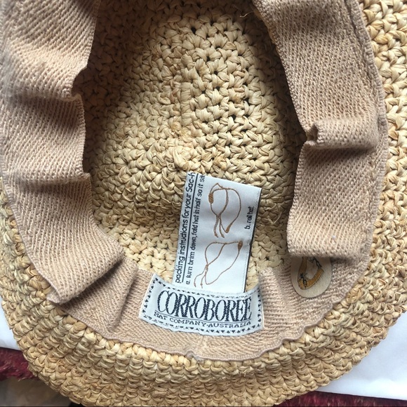 ❤️Vintage Corroboree Australia Packable Straw Hat Sac-Hat Packable - Picture 4 of 5
